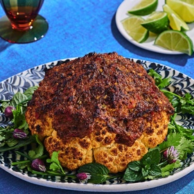 Whole Roasted Jerk Cauliflower
