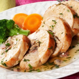 Chicken Breasts Stuffed with Cheese and Mushrooms