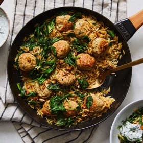 Lemon-Dill Meatballs with Orzo