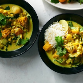 Summer Vegetables in Spiced Yogurt Sauce