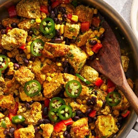 Tofu Scramble with Black Beans and Corn