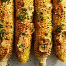 Spicy Corn on the Cob with Miso Butter and Chives