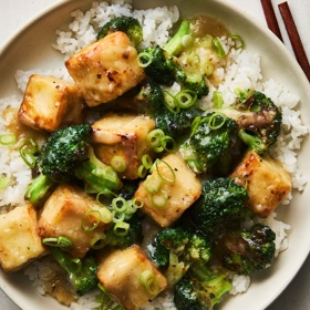 Lemon-Miso Tofu with Broccoli