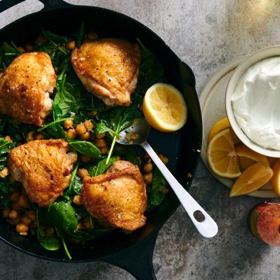 One-Pan Crispy Chicken and Chickpeas