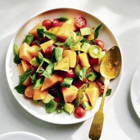 Melon, Cucumber and Cherry Tomato Salad
