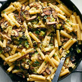 Miso Mushroom and Leek Pasta