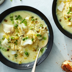 Lemony Fish and Orzo Soup