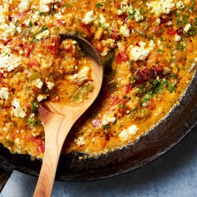 Menemen (Turkish Scrambled Eggs with Vegetables) for Two