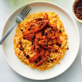Carrot Risotto with Chile Crisp