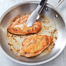 Crispy Skinned Chicken Breasts with Vinegar-Pepper Pan Sauce (Cherry Pepper Chicken)