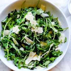 Arugula Salad with Shaved Parmesan Three Ways