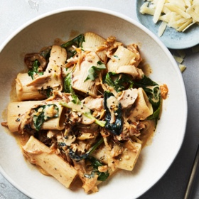 Rotisserie Chicken and Greens Pasta