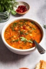 Mediterranean White Bean Soup with Spinach and Fresh Herbs