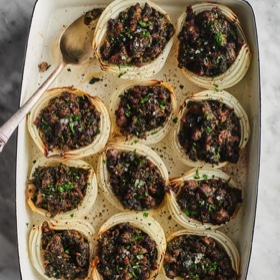 5-Ingredient Sausage Stuffed Onions