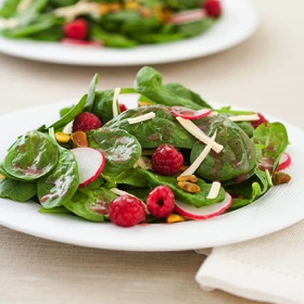 Spinach Salad with Raspberry Vinaigrette