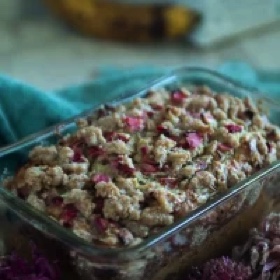 Rhubarb Streusel Banana Bread