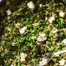 One-Pan Orzo with Spinach and Feta