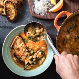 Tuscan White Bean and Escarole Soup (Acquacotta)