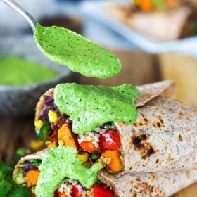 Peruvian Burritos with Aji Verde Sauce (Vegan!)