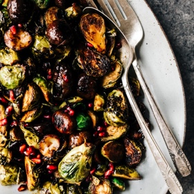 Maple-Bourbon Glazed Brussels Sprouts