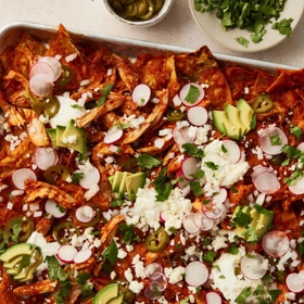 Sheet-Pan Chicken Chilaquiles