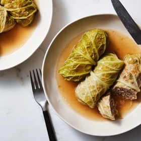 Gingery Cabbage Rolls with Pork and Rice