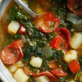 Kale Soup with Potatoes and Sausage