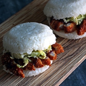 Pork Tonkatsu Sandwich with Rice Buns