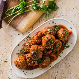 Slow-Cooker Mexican Meatballs with Chorizo and Rice