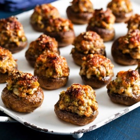 Sausage-And-Cheddar Stuffed Mushrooms