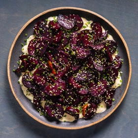Roasted Beets with Lemon-Tahini Dressing