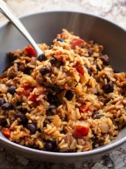 Chorizo, Rice and Beans Skillet