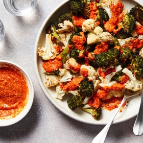 Roasted Vegetables with Cashew Romesco