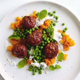 Tandoori Meatballs with Spiced Carrot Mash