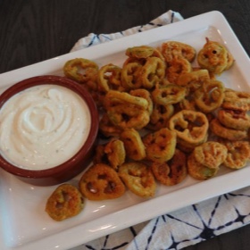 Fried Pickled Jalapeños with Zesty Lime Ranch