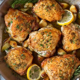 Roasted Chicken Thighs with Garlic