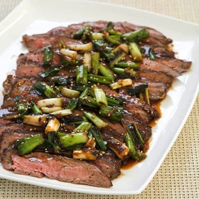 Teriyaki Flank Steak with Scallions