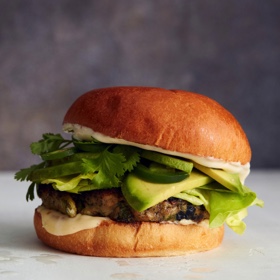 Smashed Avocado-Chicken Burgers