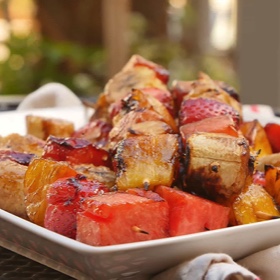 Grilled Fruit Kebabs with Balsamic Drizzle